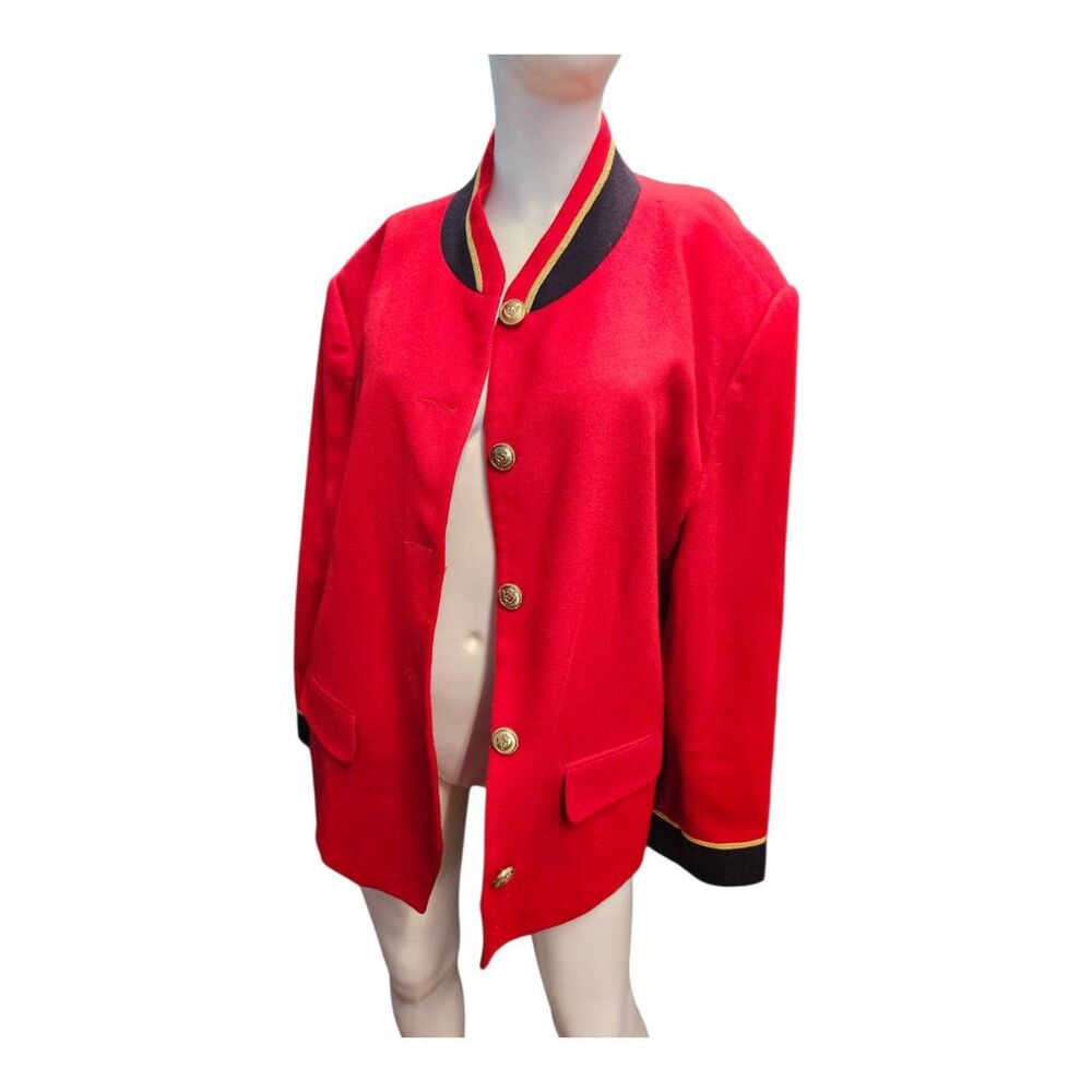 Maggie Mcnaughton Red Wool Military Blazer Womens Size 20 - Picture 3 of 9
